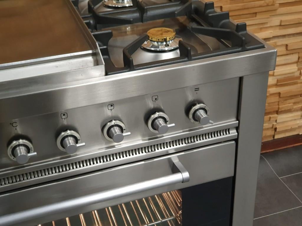 🔥Luxe Boretti Fornuis 90 cm RVS 1 elektrische oven Frytop, Ophalen, 60 cm of meer, Zo goed als nieuw, Gas