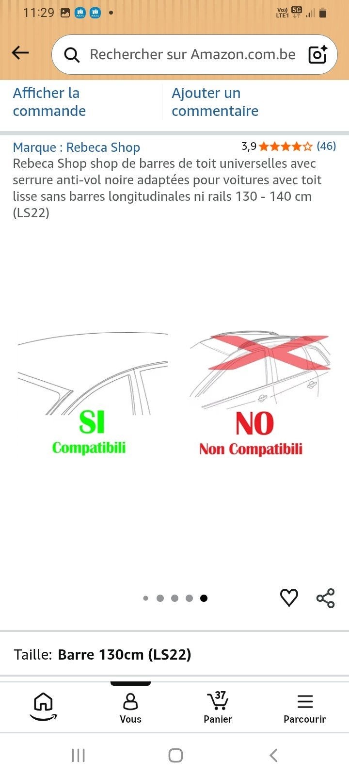 Barre de toit pour voiture( Neuf jamais utiliser), Enlèvement ou Envoi
