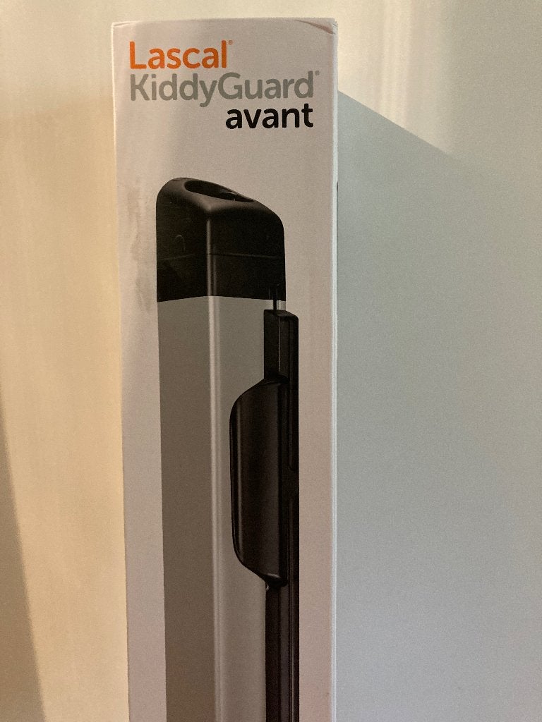 Porte d'escalier Lascal KiddyGuard avant - noir, Neuf, Enlèvement ou Envoi, Clôture à vis, 115 cm ou plus