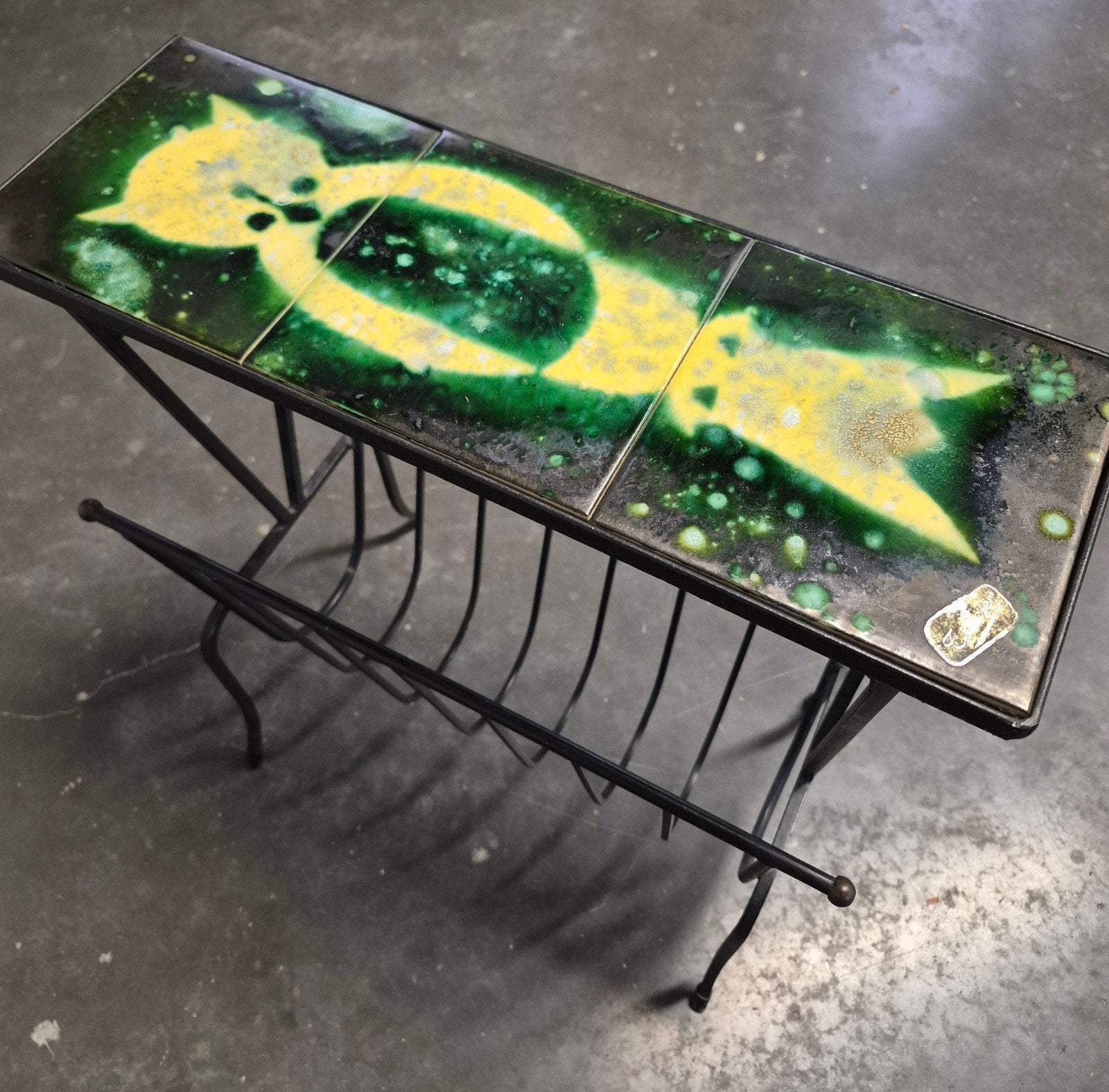 Vintage Tablofer tegeltafel lectuurbak uil (Belarti stijl), Lectuurbak, Ophalen, Vintage