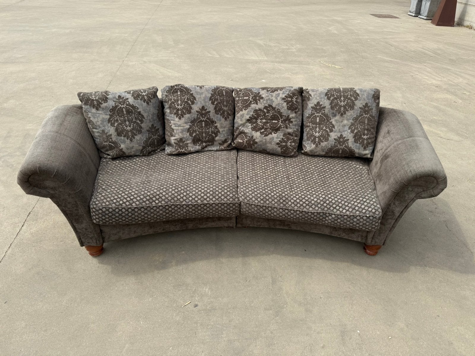 Stoffen zetel + 4 kussens, Maison & Meubles, Canapés | Salons, Trois personnes, 100 à 125 cm, 250 à 300 cm, Banc droit