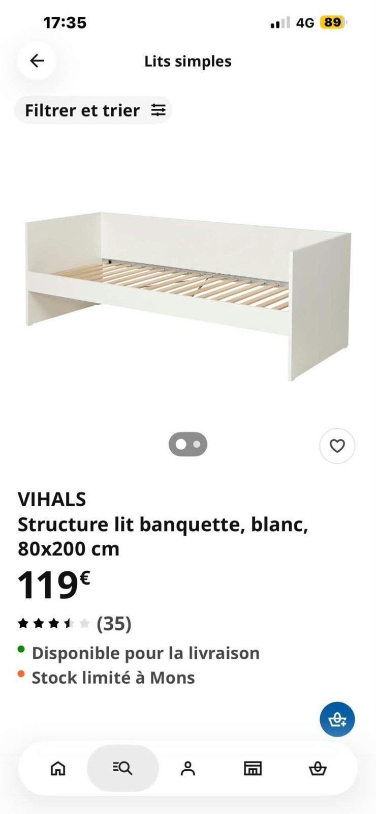 Lit 60 euros, Enlèvement, Comme neuf