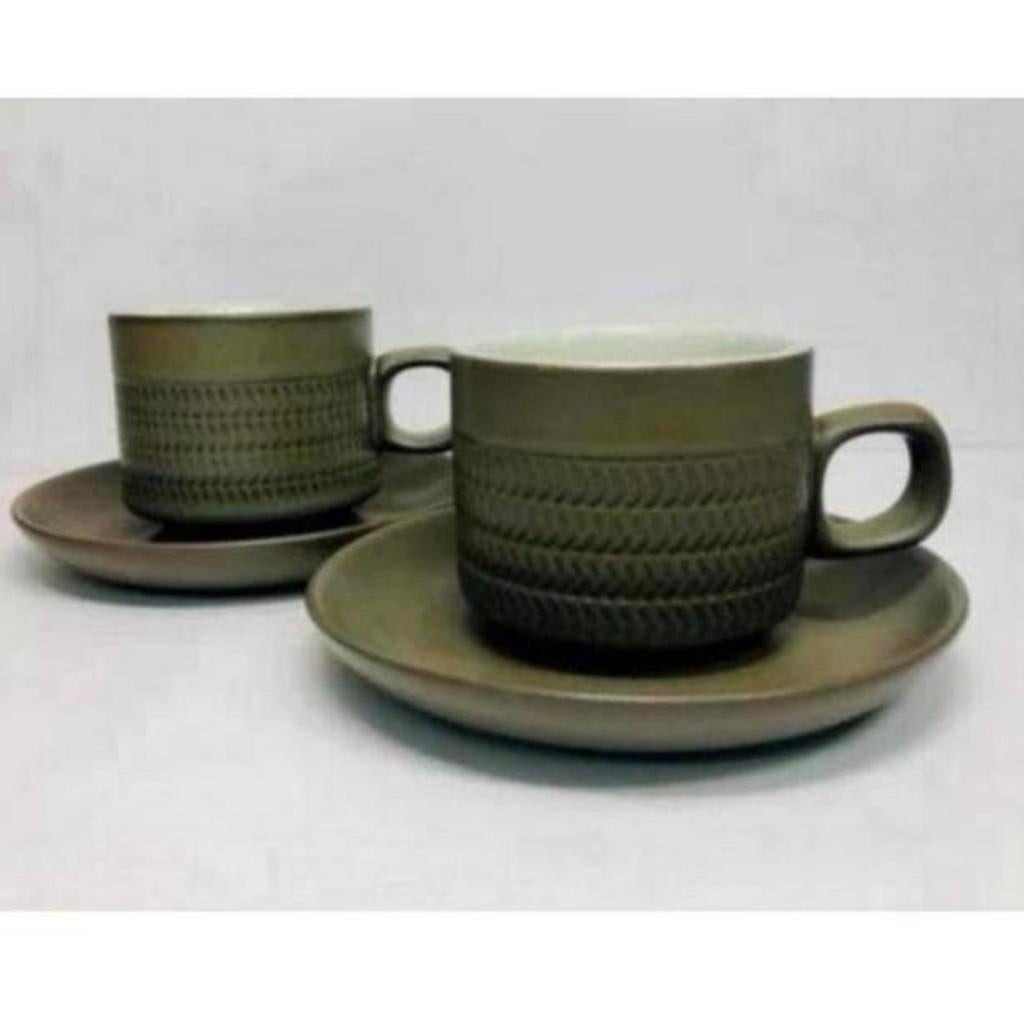 Service de 2 tasses et soucoupes Denby Camelot Chevron 1961, Enlèvement ou Envoi