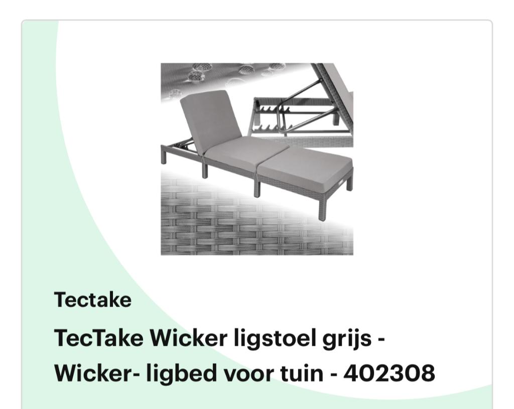 Ligbed voor tuin, Tuin en Terras, Ligbedden, Ophalen, Zo goed als nieuw, Wicker, Verstelbaar