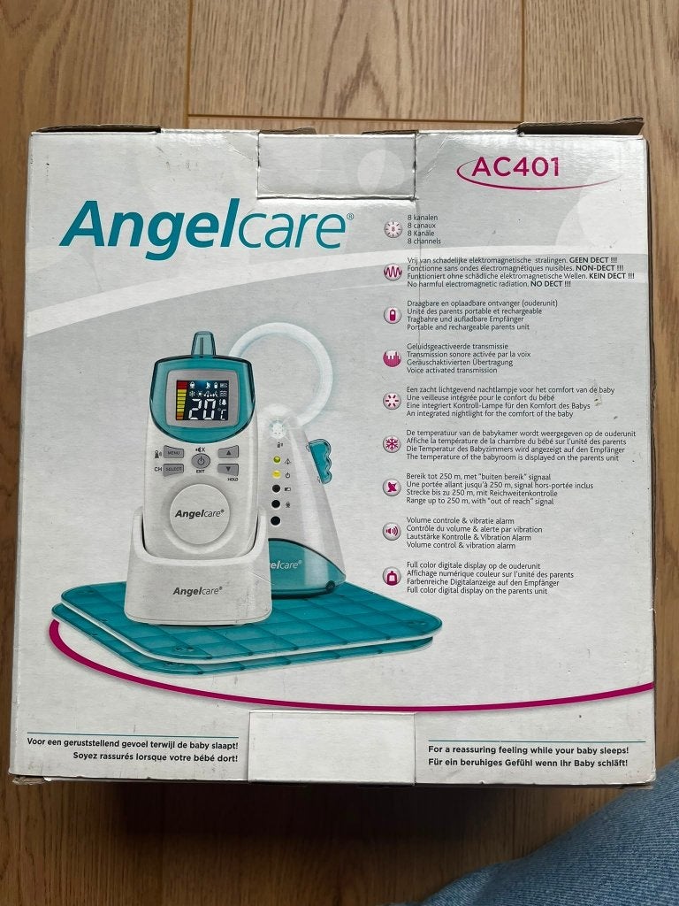 Angelcare AC401 babyfoon + bewegingsmonitor + 2 sensormatjes, Kinderen en Baby's, Babyfoons, Verzenden, Gebruikt, 100 tot 250 meter