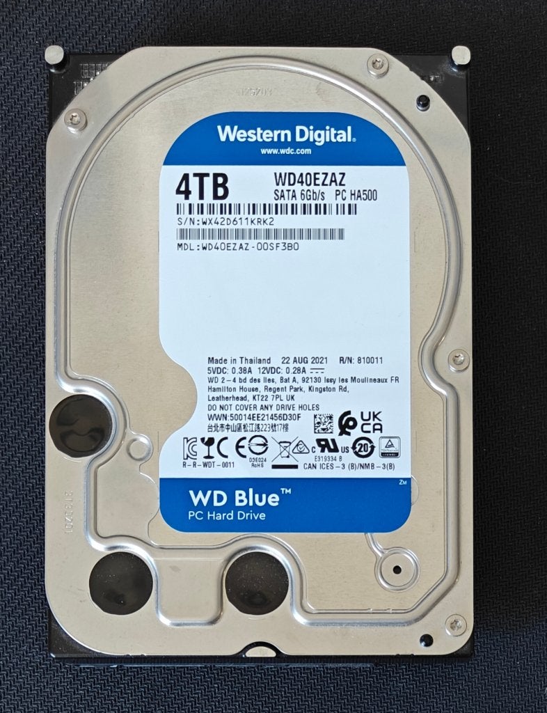 Western Digital WD40EZAZ 4Tb HDD 5400 RPM SATAIII 3,5" 6GB/s, Informatique & Logiciels, Disques durs, Interne, Enlèvement, Utilisé