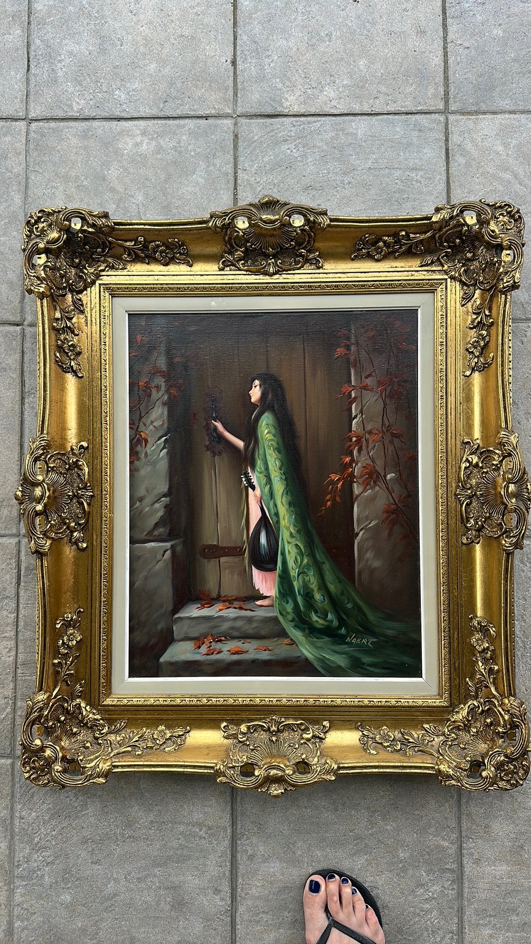 Schilderij dame van Naert, Emiel Decraene, Portrait ou Personnes, Peinture à l'huile, Enlèvement, Toile