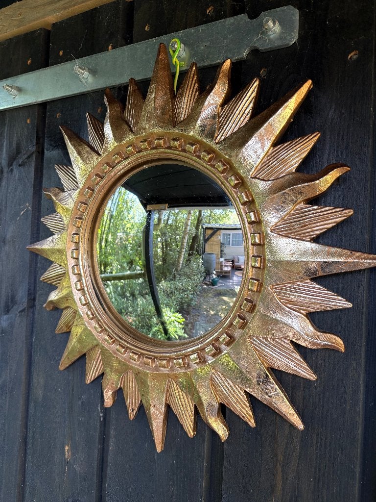 Vintage Mid-Century Sunburst Spiegel., Minder dan 50 cm, Gebruikt, Ophalen of Verzenden, Minder dan 100 cm