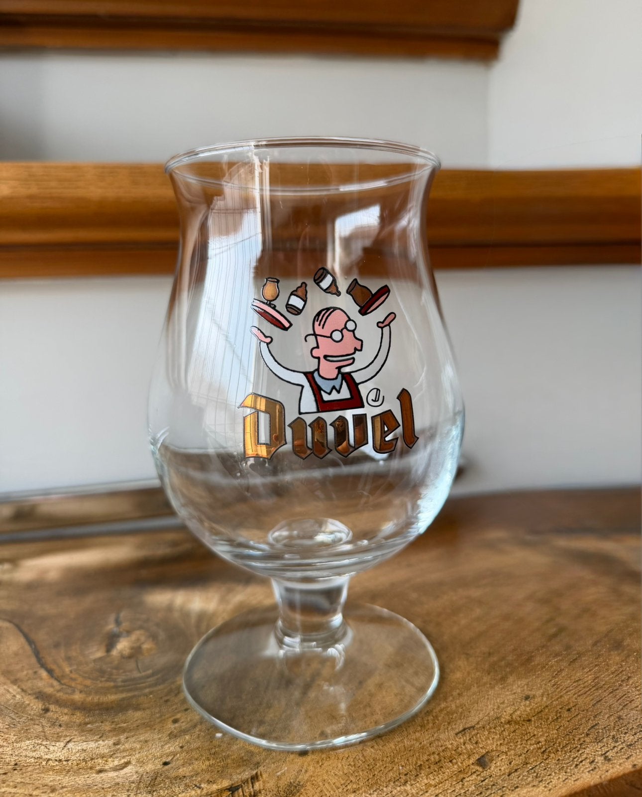 Duvel bierglas Jonglerende Ober 2000, Verzamelen, Biermerken, Ophalen of Verzenden, Zo goed als nieuw, Glas of Glazen, Duvel