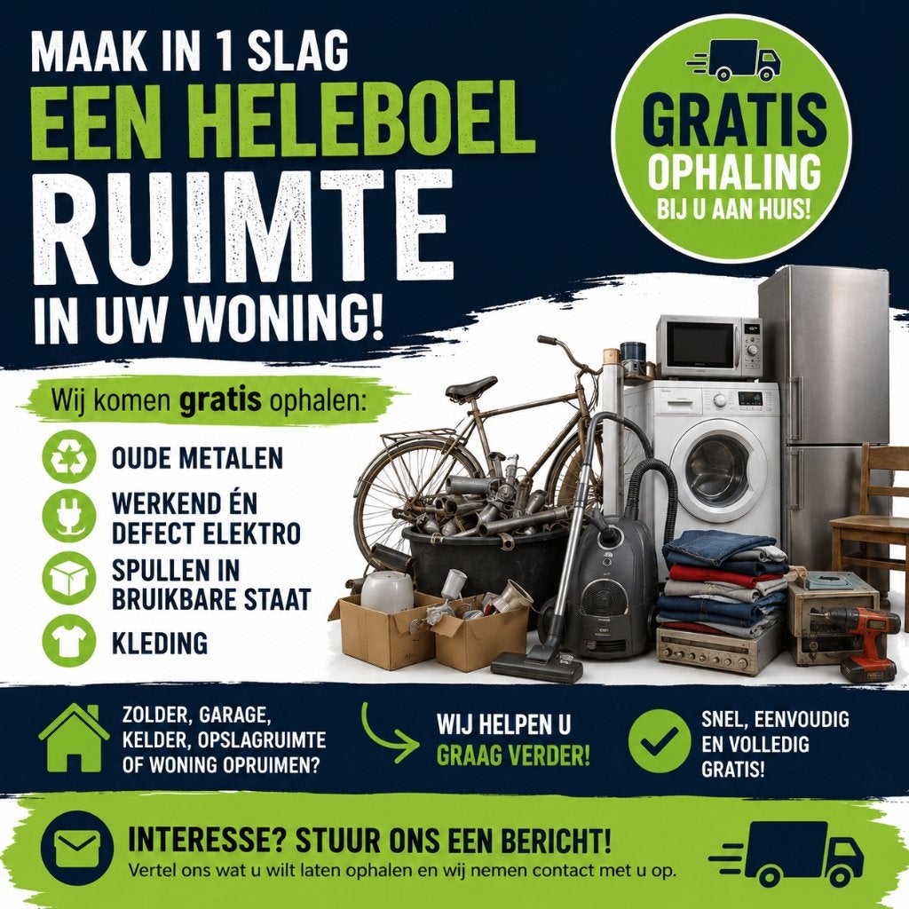 Ophaling metaal - elektro - kleding - bruikbare spullen, Ophalen, Gebruikt
