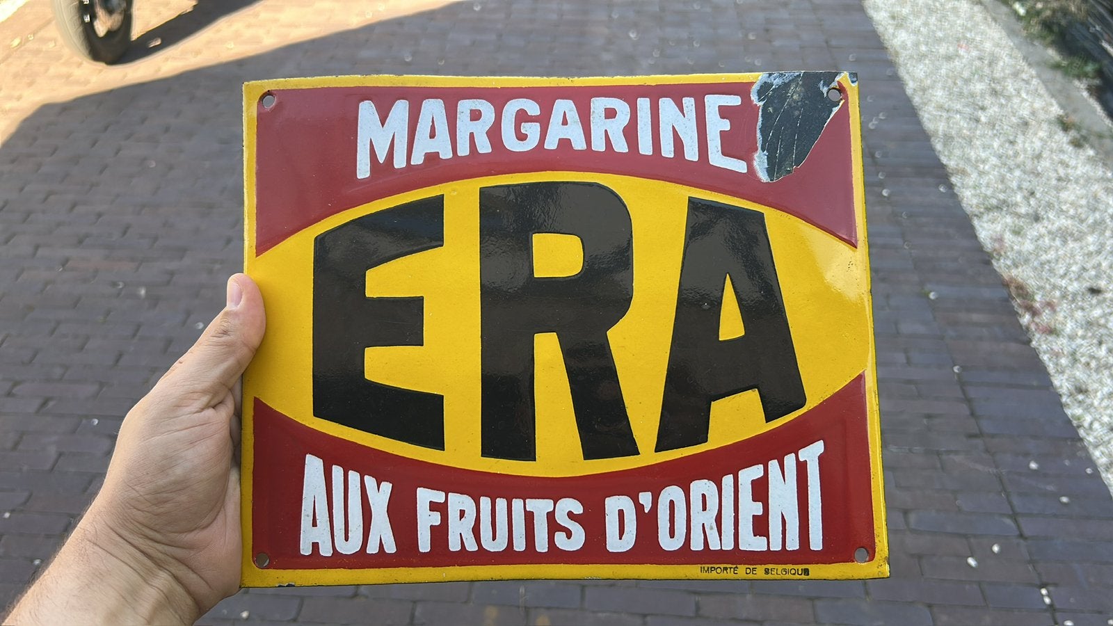 Era margarine emaillebord 1930, Ophalen of Verzenden, Gebruikt, Reclamebord