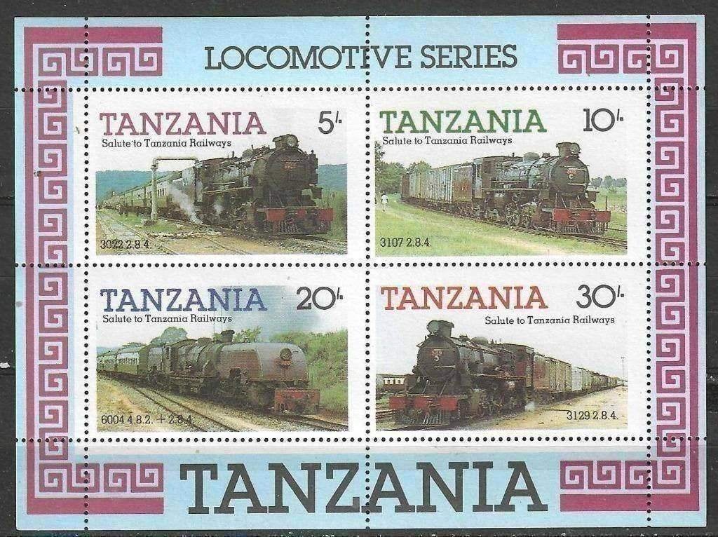 Tanzanie 1985 - Bloc 41 d'Yvert - Trains de Tanzanie (PF), Envoi, Tanzanie, Non oblitéré