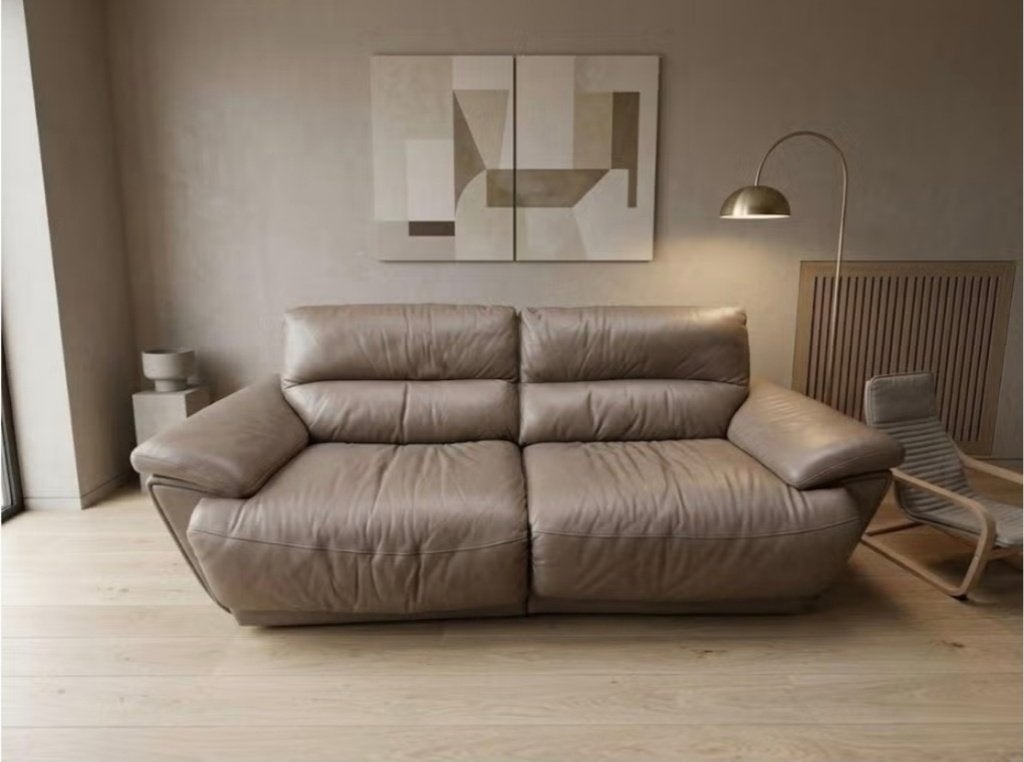Divan château d'Ax en cuir 4 places 238 cm, 75 à 100 cm, Banc droit, Enlèvement, Utilisé