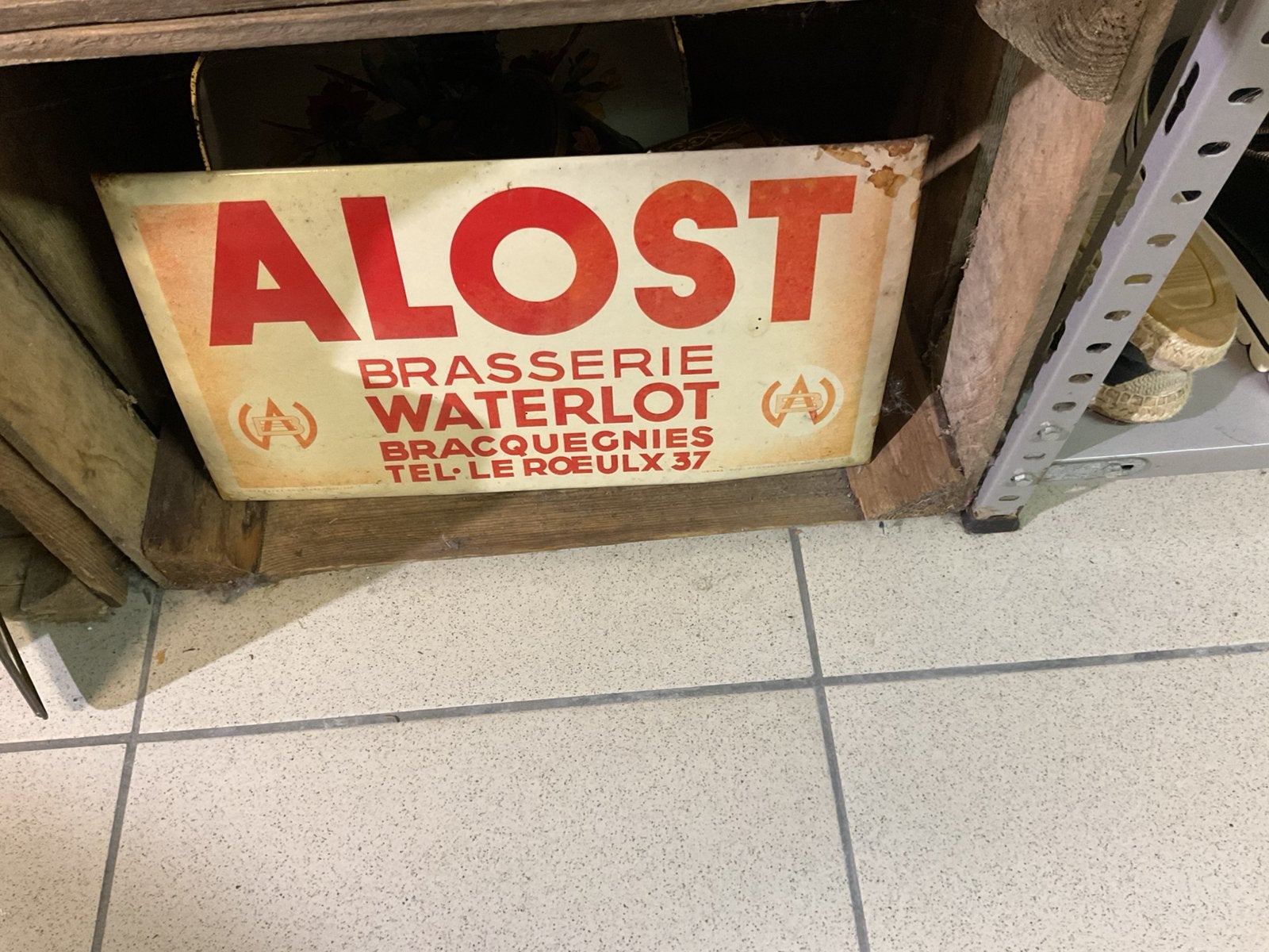 Blikken bordje ALOST te koop, Ophalen of Verzenden, Gebruikt