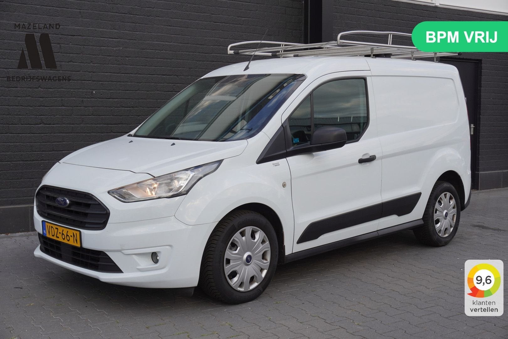 Ford Transit Connect 1.5 EcoBlue 100PK EURO 6 Airco - Cruise, Auto's, Wit, Bedrijf, Ford, ABS