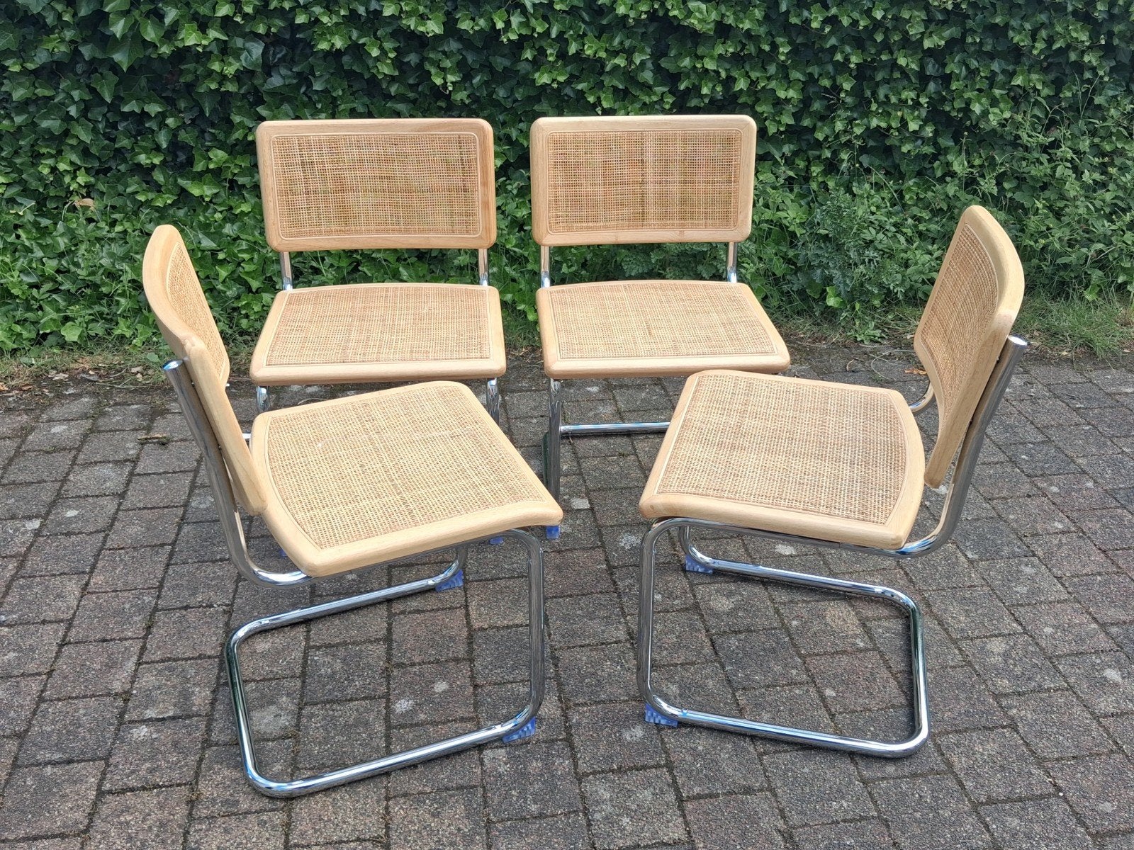 4 leuke design stoelen met rieten zitting, Ophalen