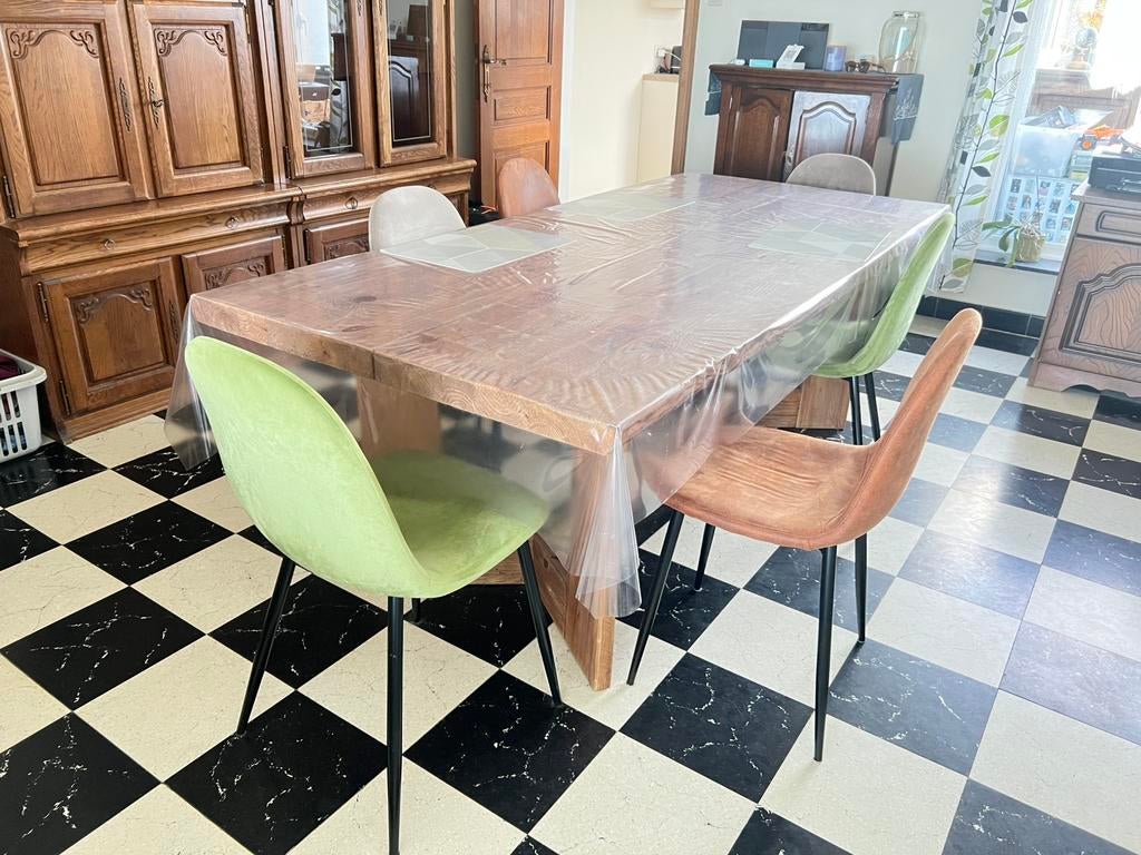 Boomstamtafel (zonder stoelen), Huis en Inrichting, Tafels | Eettafels, Ophalen, Zo goed als nieuw