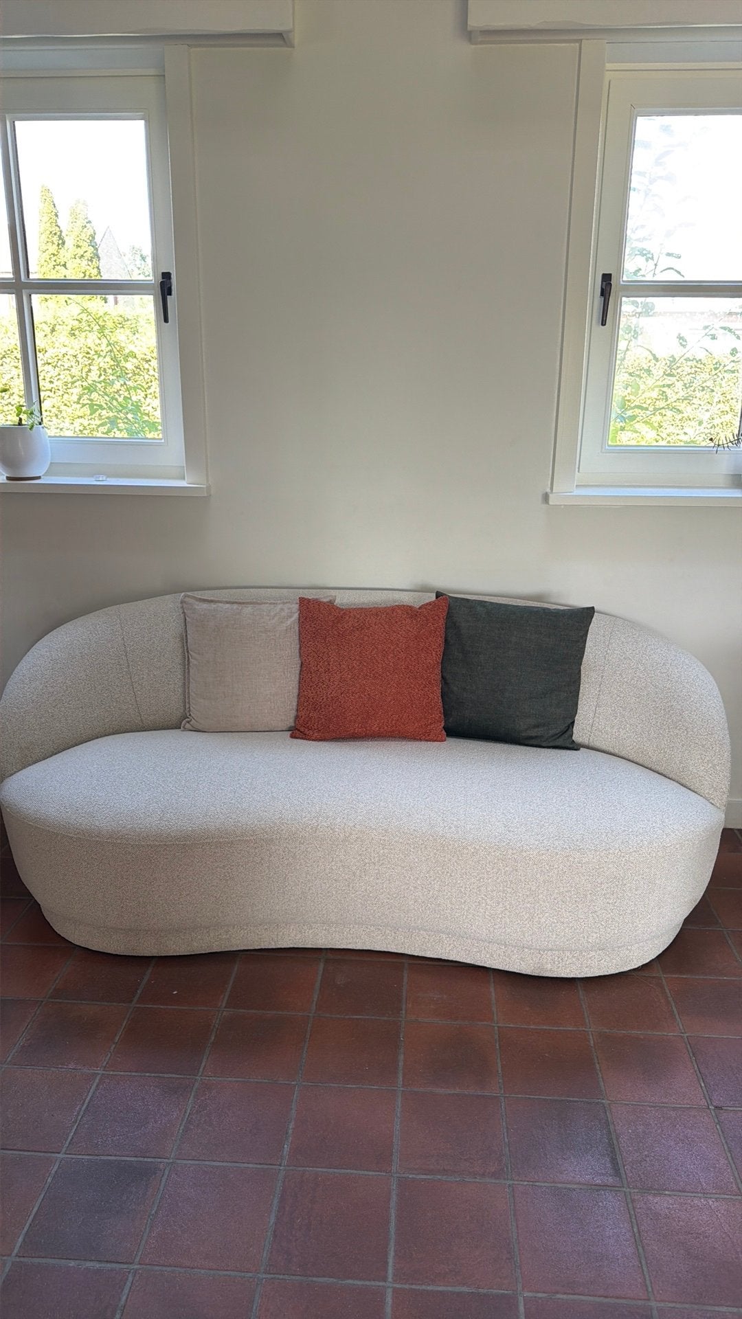Beige 3-zitsbank te koop (nieuw), Ophalen, 150 tot 200 cm, 75 tot 100 cm, Driepersoons