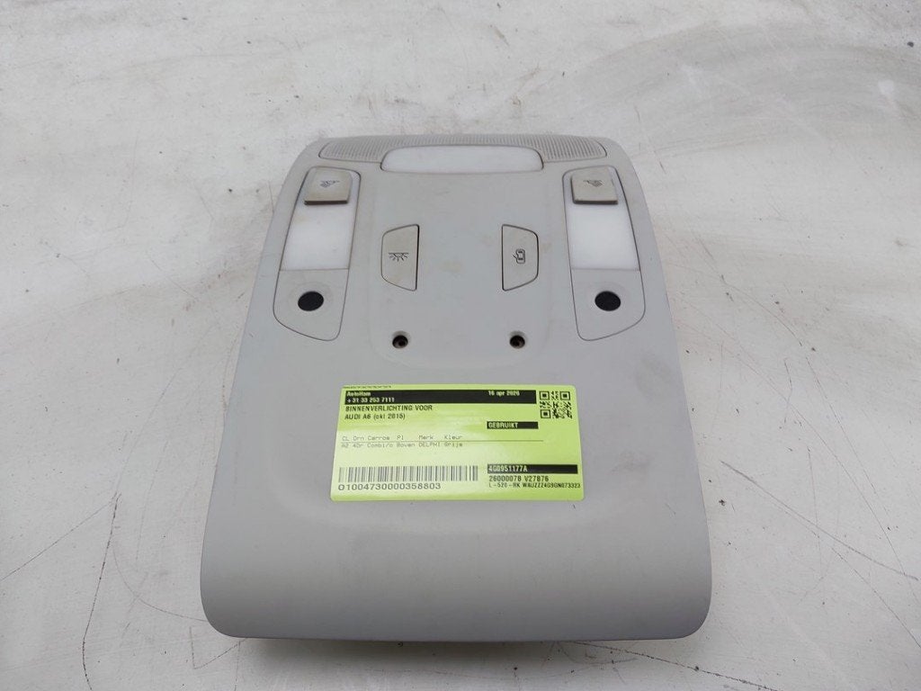 PLAFONNIER AVANT Audi A6 Avant (C7) (|4G0947135ET1|), Audi, Utilisé, Lisa.Scalzo@aptiv.com, Aptiv PLC