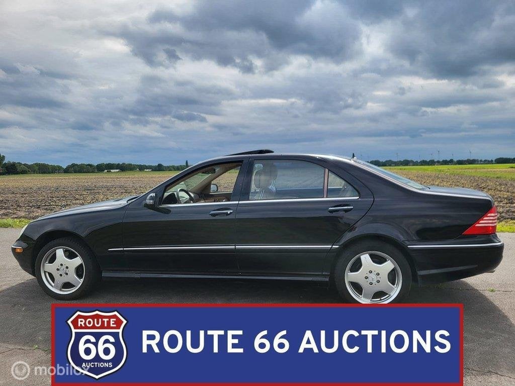 Mercedes-Benz S 55 AMG | 2002 | Route 66 Auctions, Auto's, Gebruikt, Zwart, Bedrijf, Handgeschakeld