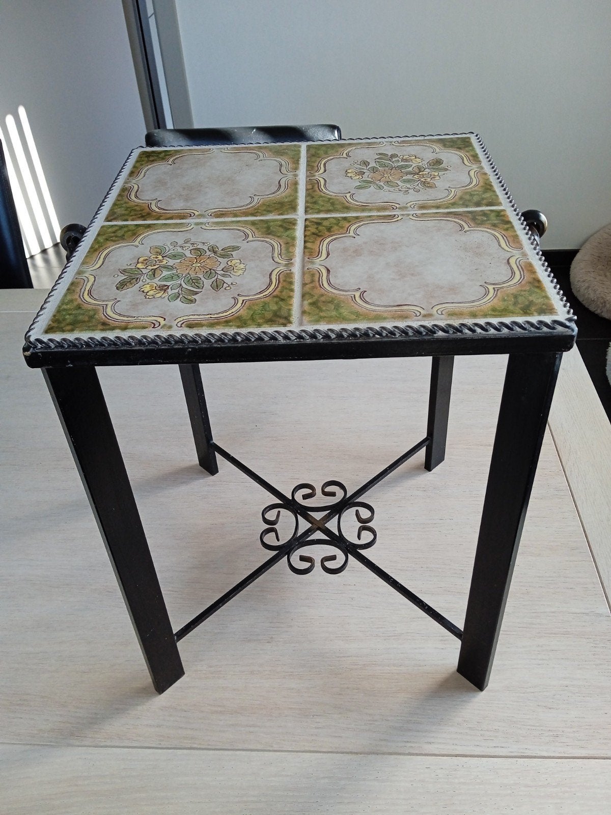 vintage smeedwerk planten tafeltje, Ophalen of Verzenden