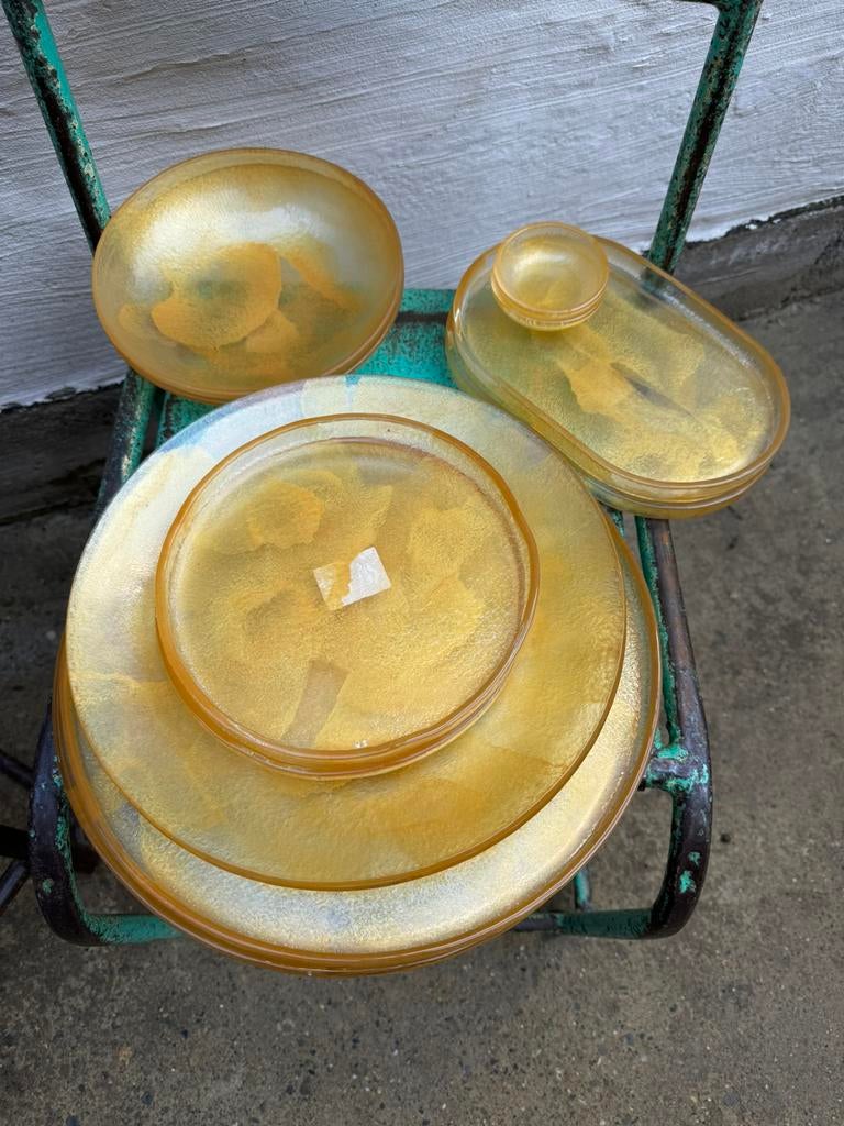 12 delige glas servies set. Nieuw sticker zit er nog onder, Ophalen, Zo goed als nieuw, Glas, Bord(en)