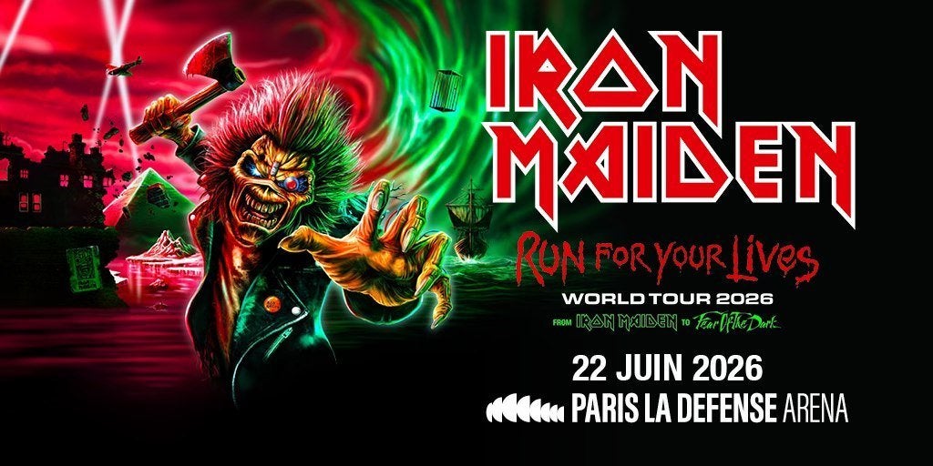 2 places pour Iron Maiden (defense arena, paris, 22 juin), Tickets & Billets, Deux personnes, Juin, Hard Rock ou Metal