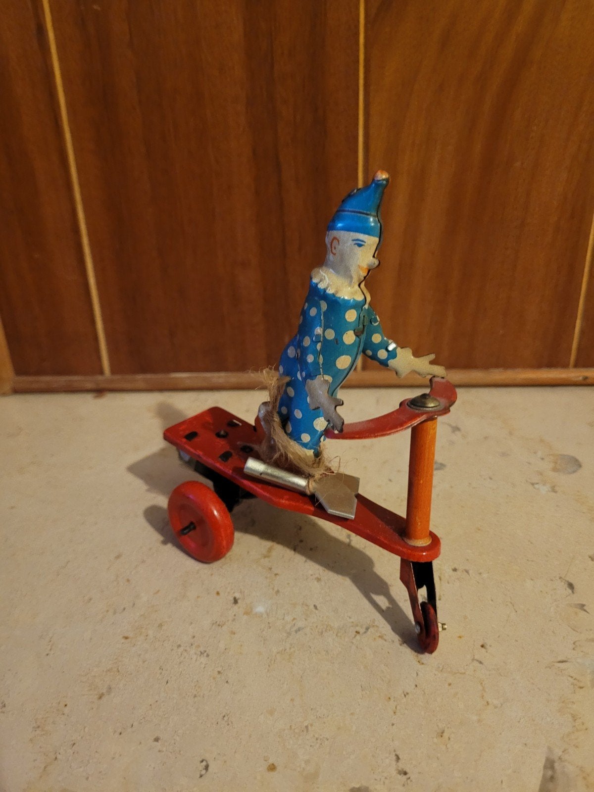 vieux clown à vélo avec une clé en métal, Antiquités & Art, Enlèvement ou Envoi