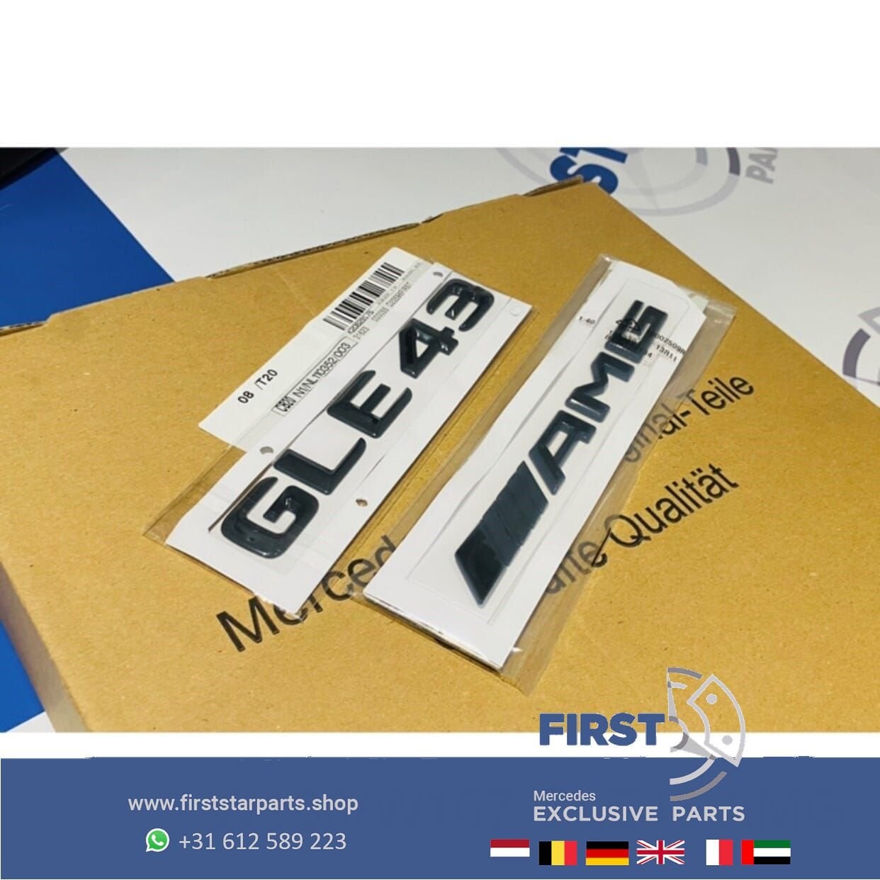 W166 W167 W292 GLE43 AMG LOGO SET ZWART GLE 43 EMBLEMEN SET, Gebruikt, -, Ophalen of Verzenden, -