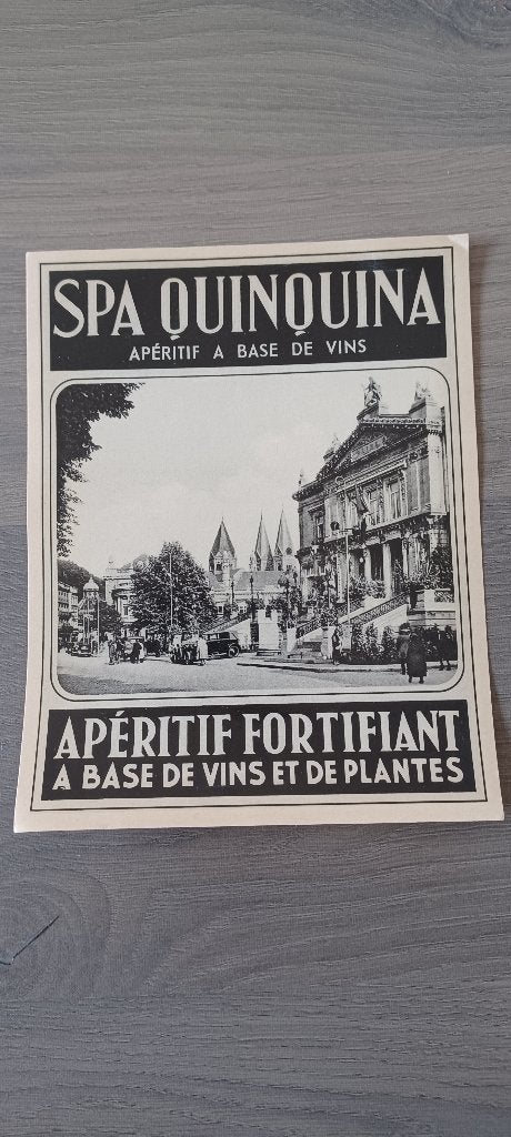Etiquette eaux Spa monopole quinquina apéritif fortifiant, Enlèvement ou Envoi, Neuf, Panneau publicitaire
