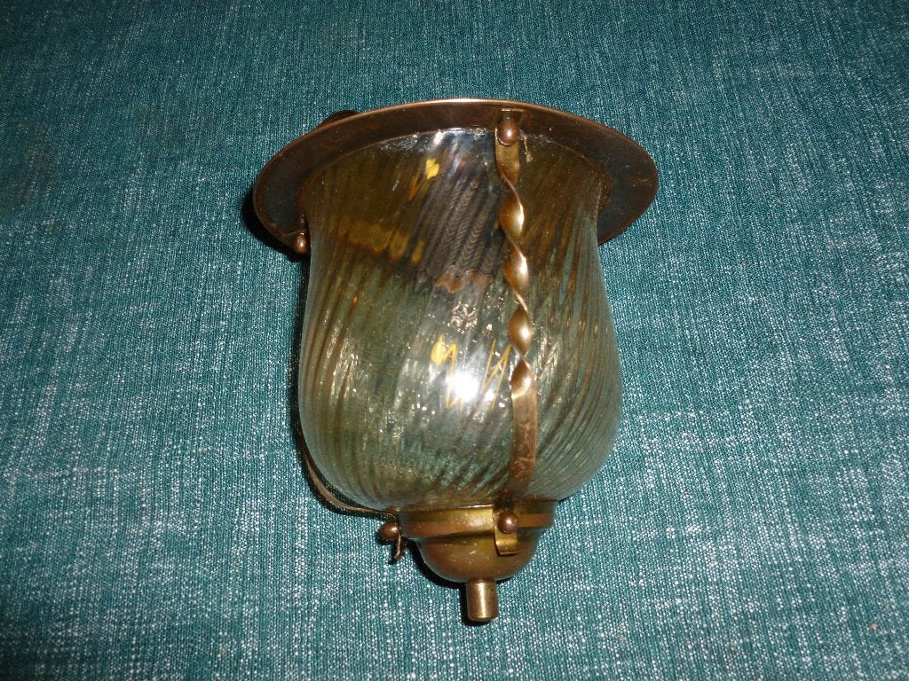 Vintage hanglamp, Ophalen of Verzenden, Gebruikt, Glas, Minder dan 50 cm