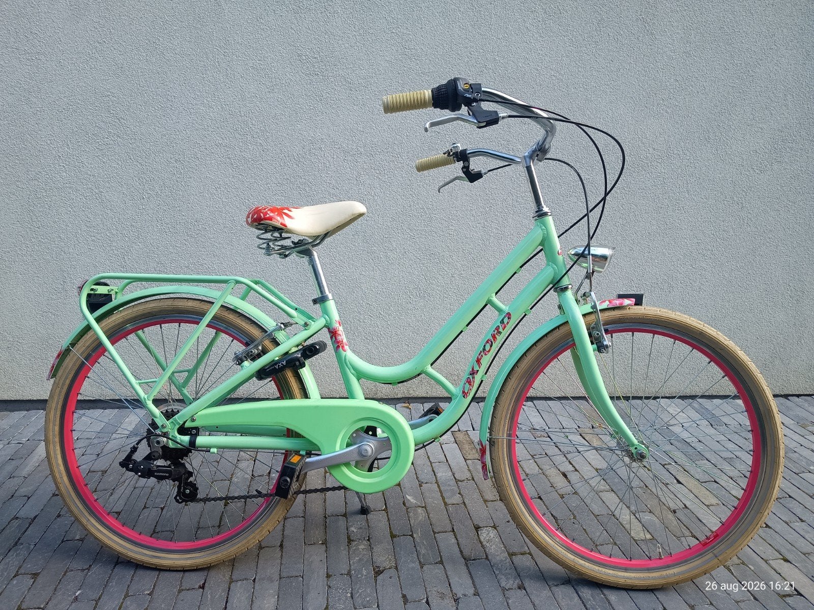 kinderfiets Oxford fiore pistache groen 24", Fietsen en Brommers, Fietsen | Crossfietsen en BMX, Ophalen, 24 inch of meer, Velgrem