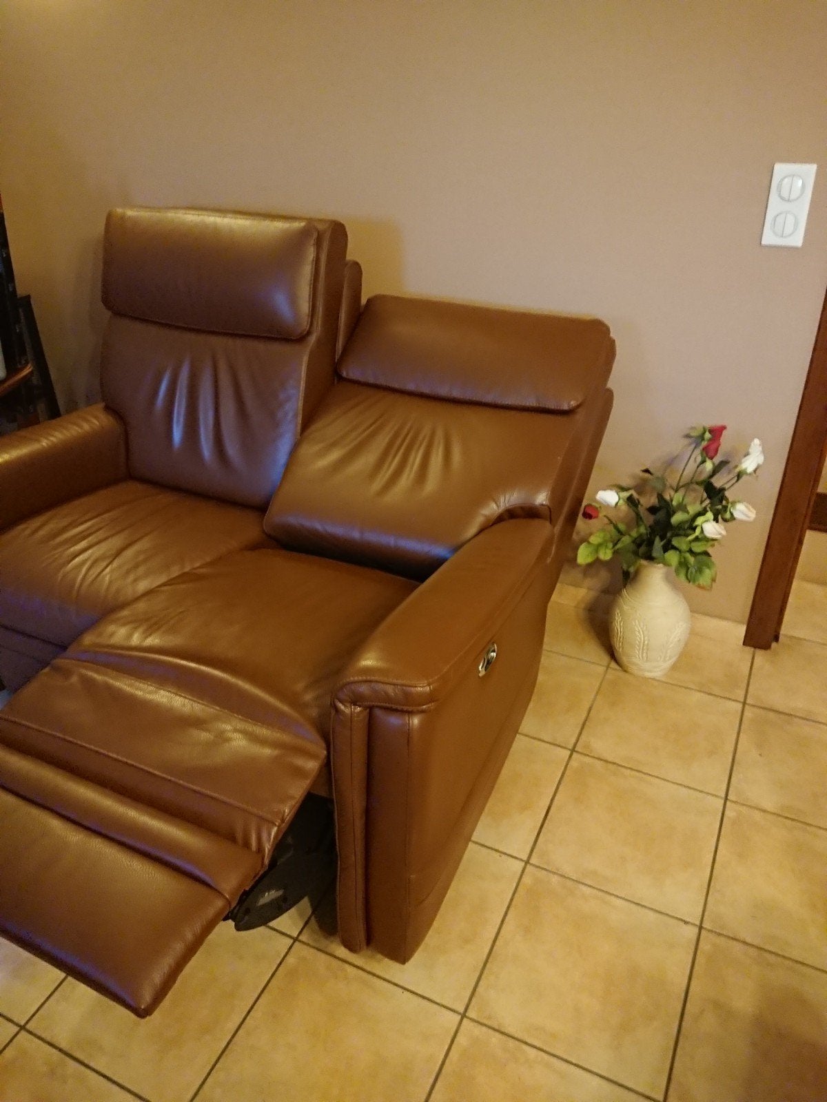 Salon relaxe électrique 2+1 Château d'Ax, Maison & Meubles, Cuir