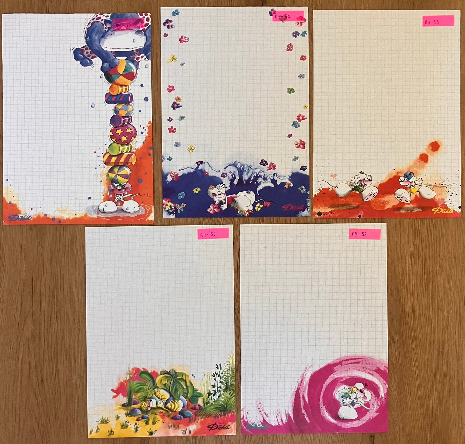 Diddl - Lot de 5 feuilles A4 blanches, Collections, Diddl, Enlèvement ou Envoi, Diddl, Comme neuf