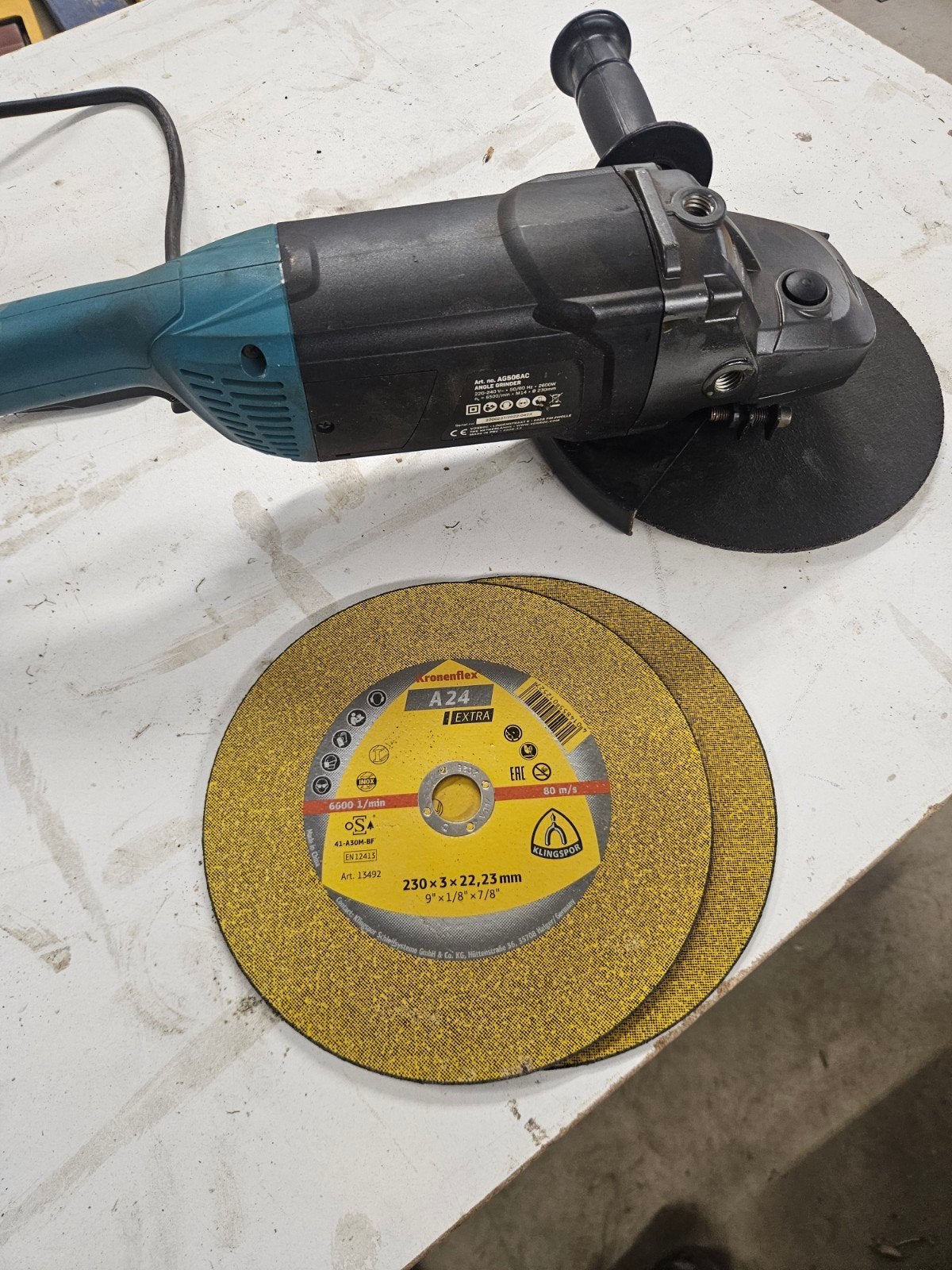 slijptol haakse slijper vonroc, Doe-het-zelf en Bouw, Ophalen, Zo goed als nieuw, 1000 watt of meer, Haakse handslijpmachine