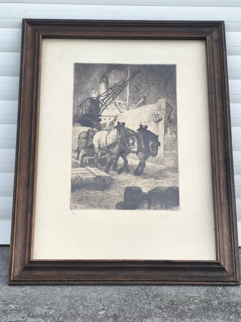 gravure chevaux de la nations signe kurt peiser, Antiquités & Art, Enlèvement ou Envoi, Gravure