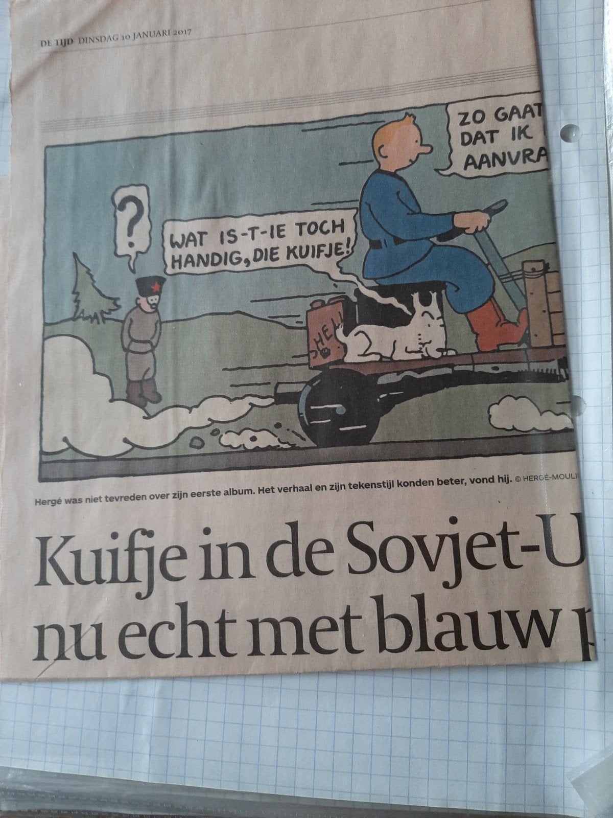 Kuifje kranten artikel 2017, Verzenden