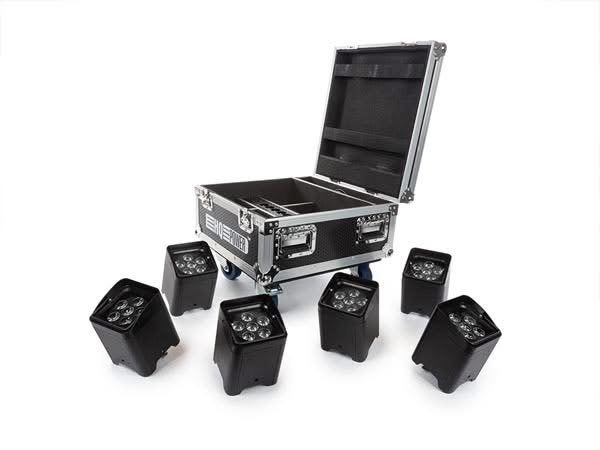 HQ Power Uplighters - Flightcase met 6 uplighters, Enlèvement, Utilisé