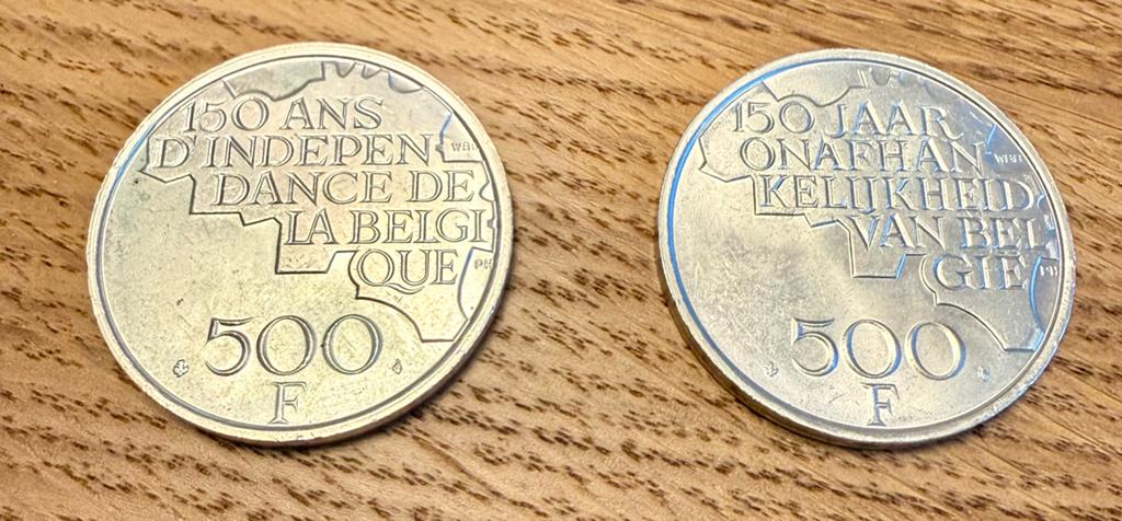 2x 150 ans de l’indépendance de la Belgique argent/cuivre, Enlèvement ou Envoi, Argent, Argent