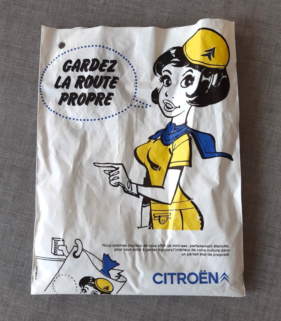 Vintage Citroën afvalzakje reclamezak jaren 70 tweetalig, Collections, Enlèvement ou Envoi, Utilisé, Voitures