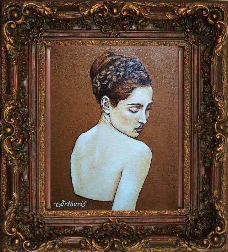 "Portret van een jong meisje"  Schilderij, Antiek en Kunst, Verzenden