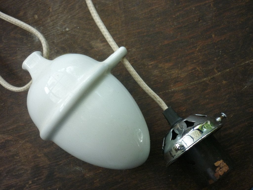 Suspension de lampe réglable en porcelaine vintage, Maison & Meubles, Enlèvement ou Envoi, Comme neuf, Autres matériaux, Autres types