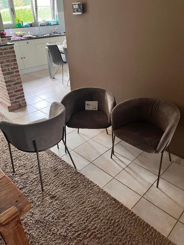 Eetkamerstoelen 6 stuks, Comme neuf, Brun, Enlèvement, Cinq, Six Chaises ou plus