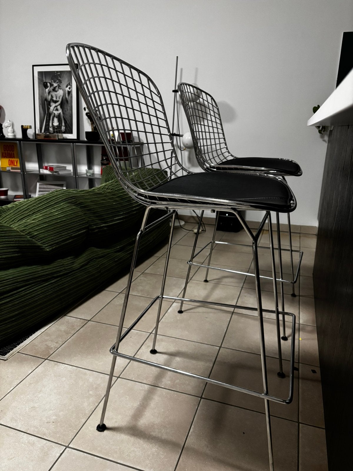 Paire de tabourets style Bertoia, Enlèvement, Comme neuf