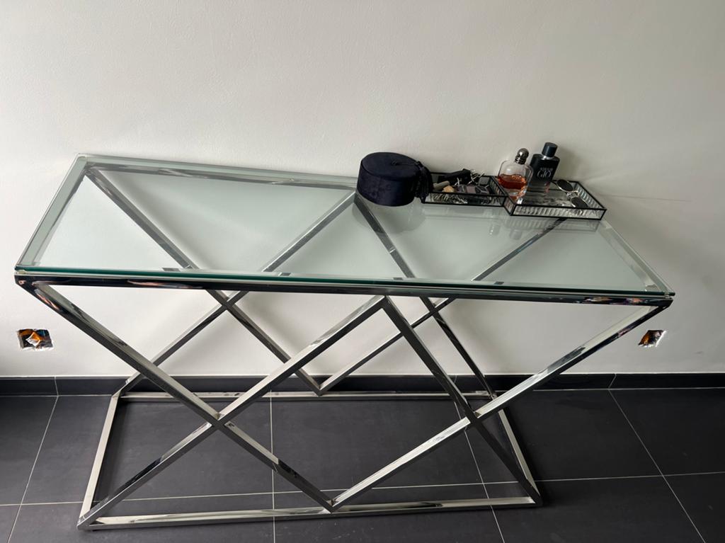 Sidetable zgan, Maison & Meubles, Tables | Dessertes, 100 à 150 cm, 25 à 50 cm, Verre, Comme neuf