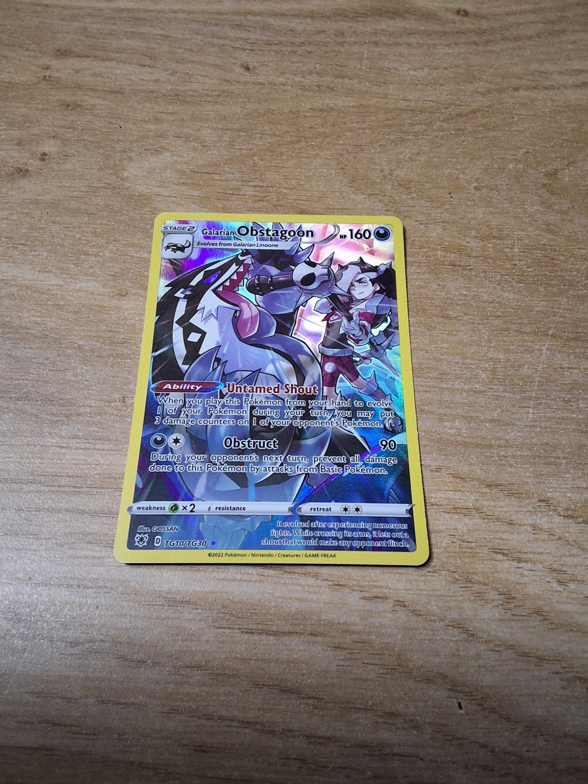 Pokémon Kaart - Galarian Obstagoon TG10/TG30, Hobby en Vrije tijd, Ophalen, Booster