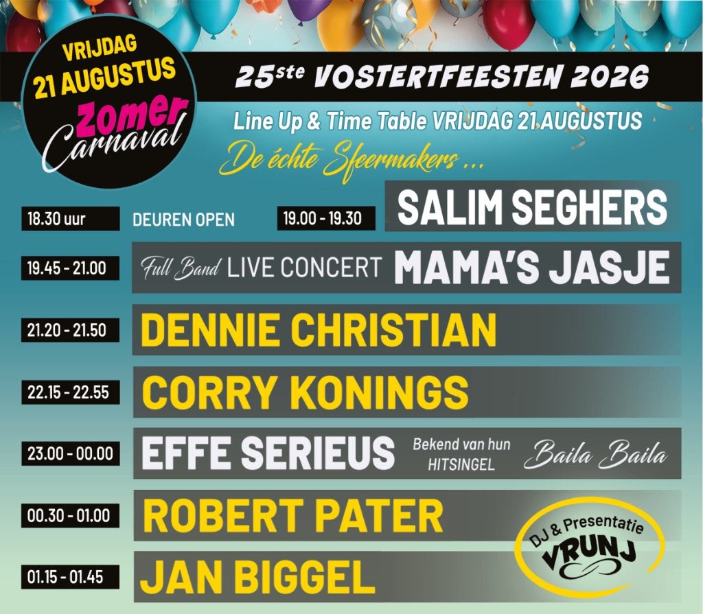 Tickets Vostertfeesten 21-22-23/08, Tickets en Kaartjes, Evenementen en Festivals