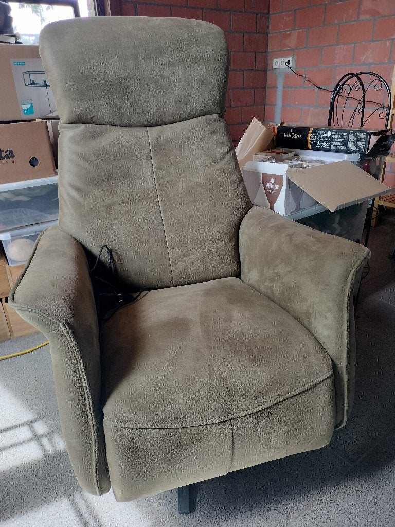 relaxzetel, Huis en Inrichting, Ophalen, Groen, Leer, Overige stijlen