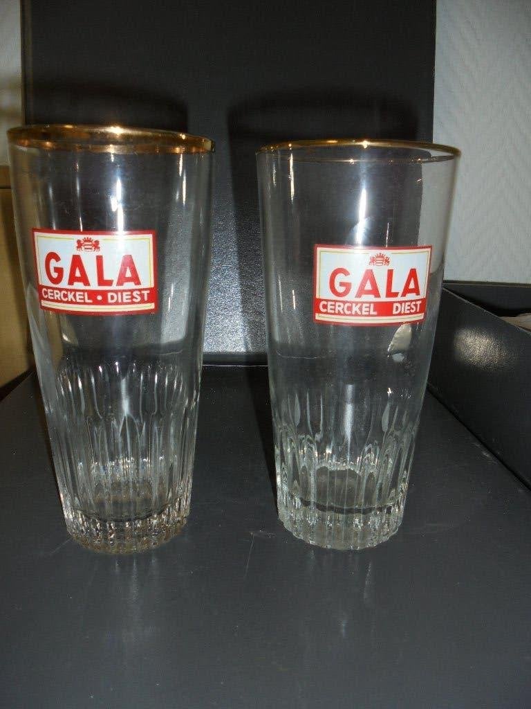2 glazen Gala-pils Diest (verschillend), Verzamelen, Ophalen of Verzenden