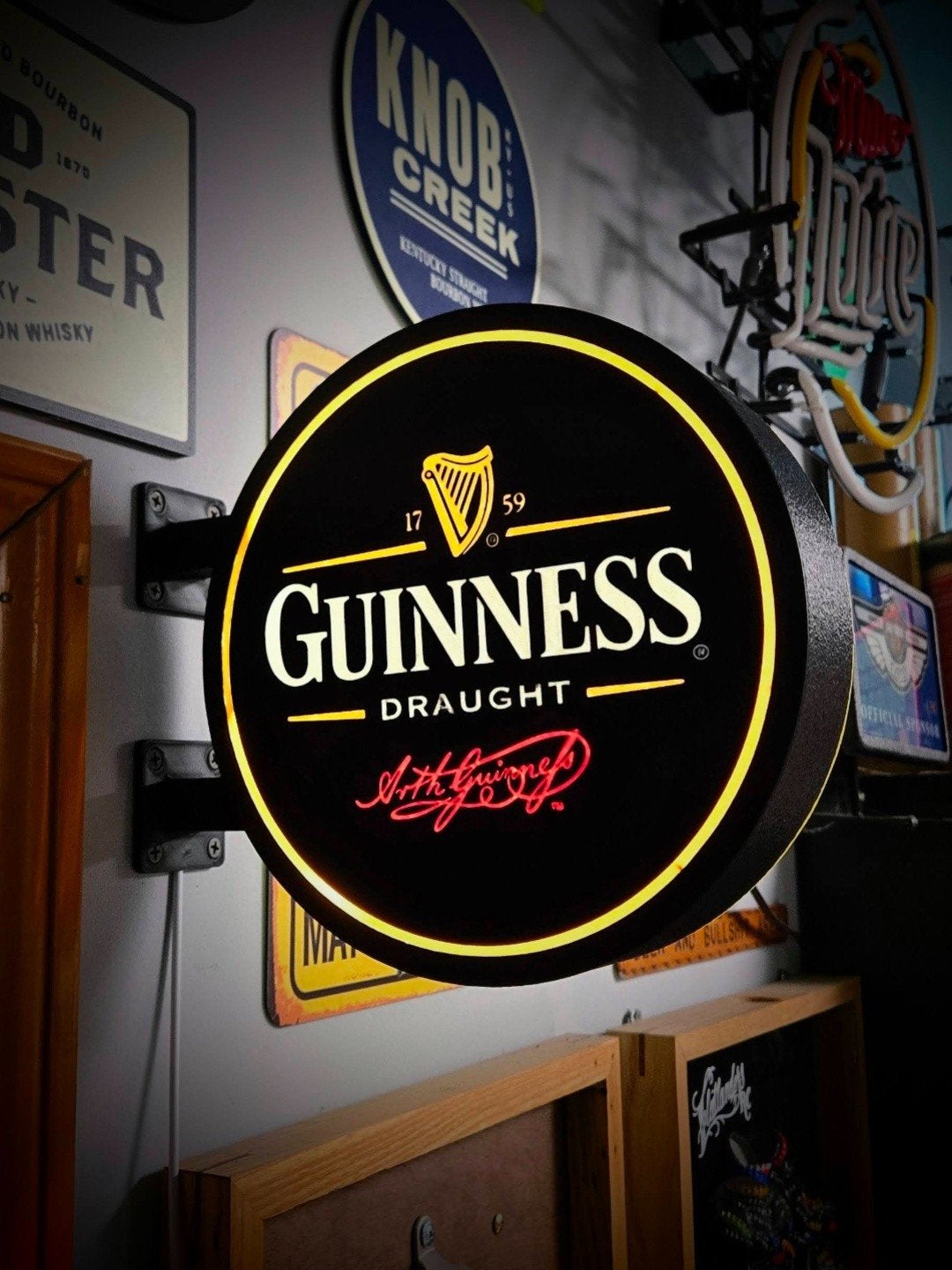 Deze supergave dubbele Guinness lichtbak nu voor € 64,95, Verzamelen, Ophalen of Verzenden, Nieuw, Lichtbak of (neon) lamp